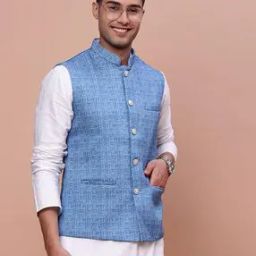 Men Woven Slim Fit Nehru Jacket-picture-24