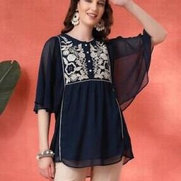 Women Floral A-line Kurti-image-49