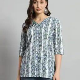 Women Floral Print Pure Cotton Straight Kurti-image-87
