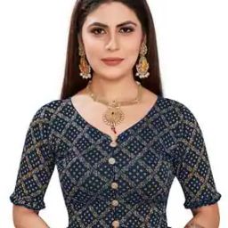 Geometric Printed Slip-on Blouse-17