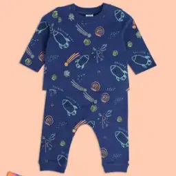 Printed T-Shirt & Joggers Set-image-1