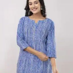 Women Leheriya Print Pure Cotton Straight Tunic-51