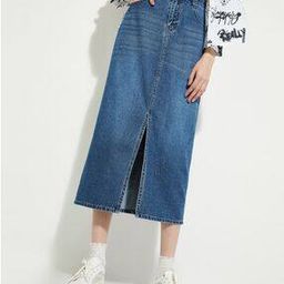 max Whiskered Denim Midi Skirt-picture-13
