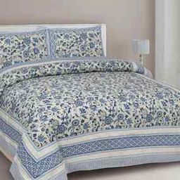 150 TC Floral Print King-Size Bedsheet with Pillow Covers-image-91
