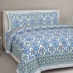 180 TC Floral Print King Size Bedsheet with 2 Pillow Covers-picture-16