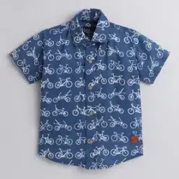 Printed Shirt with Spread Collar-image-97