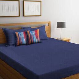 300 TC King-Size Bedsheet with Cushion & Pillow Covers-picture-52