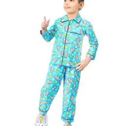 Boys Printed Pants & T-Shirt Set with Patch Pocket-16