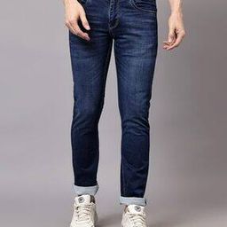 Men Straight Jeans with Insert Pockets-image-12