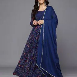 Women Printed Anarkali Kurta with Dupatta-image-53