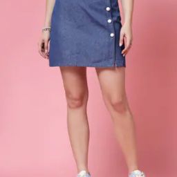 Women A-line Skirt with Button-Closure-image-65