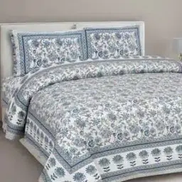 150 TC Floral Print King-Size Bedsheet with Pillow Covers-18