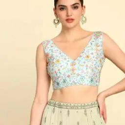 Women Embroidered Back-Open Blouse-32
