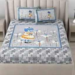 180 TC Printed Bedsheet with Pillow Covers-image-88