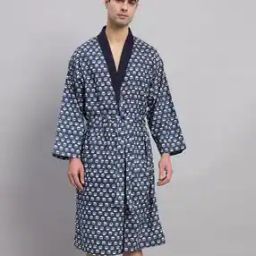 Floral Print Bath Robe with Belt-picture-48