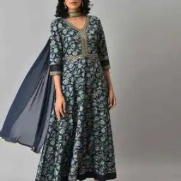 Women Floral Print A-Line Kurta with Dupatta-picture-15