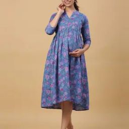 Women Floral Print Fit & Flare Dress-image-3