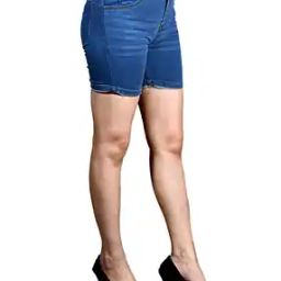 Women Lightly Washed Denim Shorts-picture-50