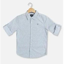 Boys Micro Print Slim Fit Shirt-image-31