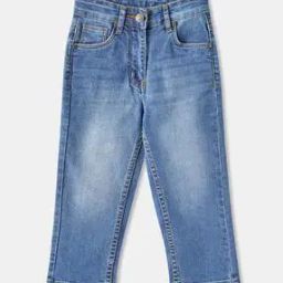 Girls Straight Jeans with Insert Pockets-image-3