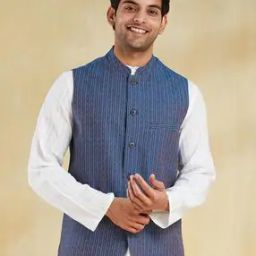 Men Regular Fit Sleeveless Nehru Jacket-image-11