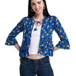 Floral Print Open-Front Shrug-16