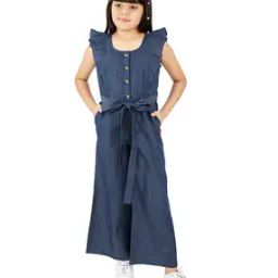 Girls Regular Fit Jumpsuit with Insert Pockets-image-49