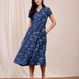 pink fort Women Floral Print A-Line Dress-picture-43