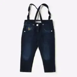 Mid-Wash Relaxed Fit Jeans with Suspender Belt-image-42
