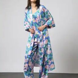 Women Printed Satin Sleep Robe-image-89