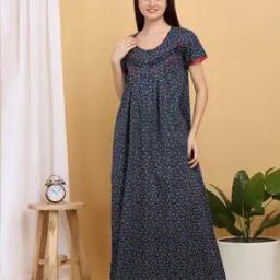 Women Floral Print Round-Neck Nightie-image-86