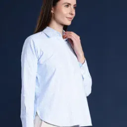 Women Striped Oversized Shirt-image-49