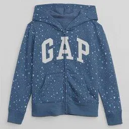 Girls Printed Relaxed Fit Zip-Front Hoodie-picture-9