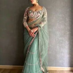 Women Embroidered Saree with Contrast Border-image-63