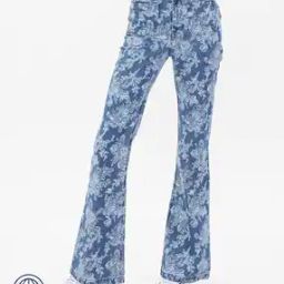 Women LoveShackFancy Flared Hem Medium Wash Jeans-image-79