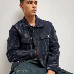 Men Printed Regular Fit Denim Jacket with Flap Pockets-picture-28