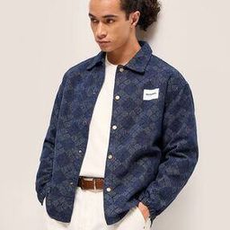Men Printed Regular Fit Denim Jacket-picture-10