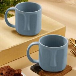 arrabi Set of 2 Stoneware Matte Face Mugs-picture-45
