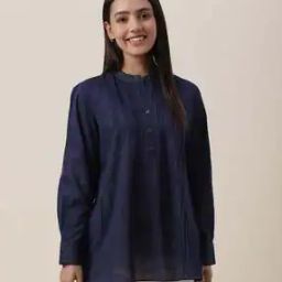Women Pintuck Tunic with Mandarin Collar-image-28