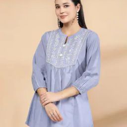 Women Regular Fit Embroidery Tunic-image-1