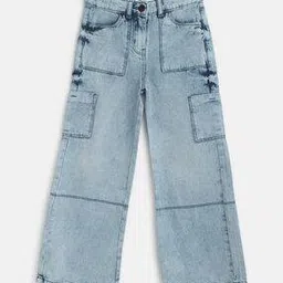 tales & stories Girls Heavily-Washed Wide-Leg Jeans-picture-21
