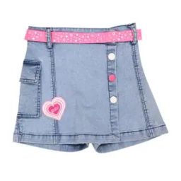 Girls Denim Skorts with Applique-picture-30