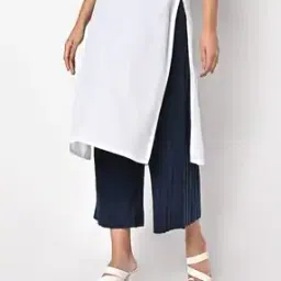 Ribbed High-Waist Pants Elasticated Waistband-image-47
