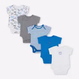 Pack of 5 Printed Bodysuits-image-89