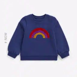 Sequinned Rainbow Round-Neck Sweatshirt-image-46