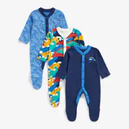 Pack of 3 Printed Sleepsuits-picture-13