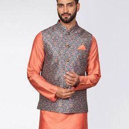 Woven Nehru Jacket with Welt Pockets-39