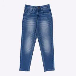 Mid-Wash Jeans with Button Closure-image-20