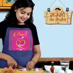 Typographic Print Apron with Wall Hanging-image-59