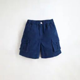 Boys Ribbed Regular Fit Cargo Shorts-image-2